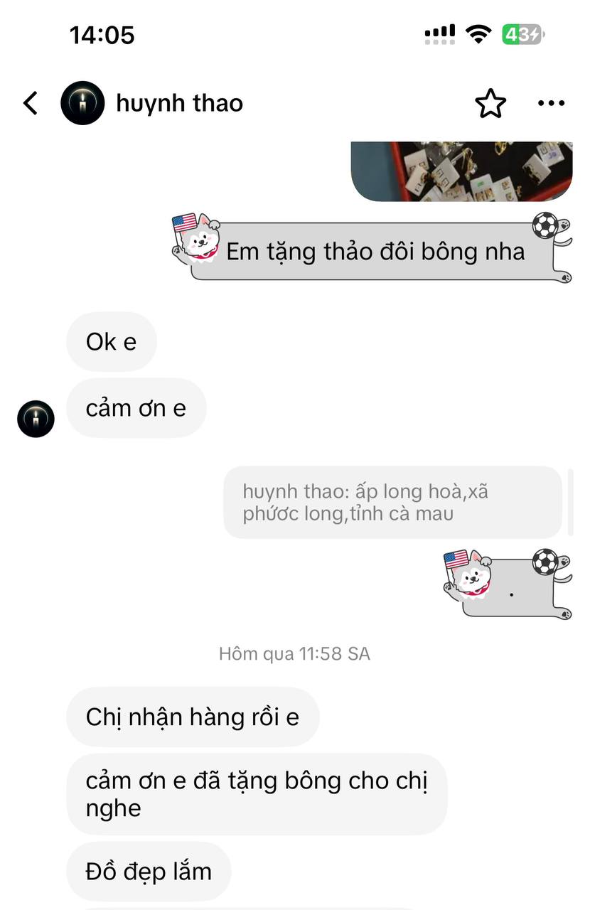 Phản hồi khách hàng Miss Oanh Trang Sức